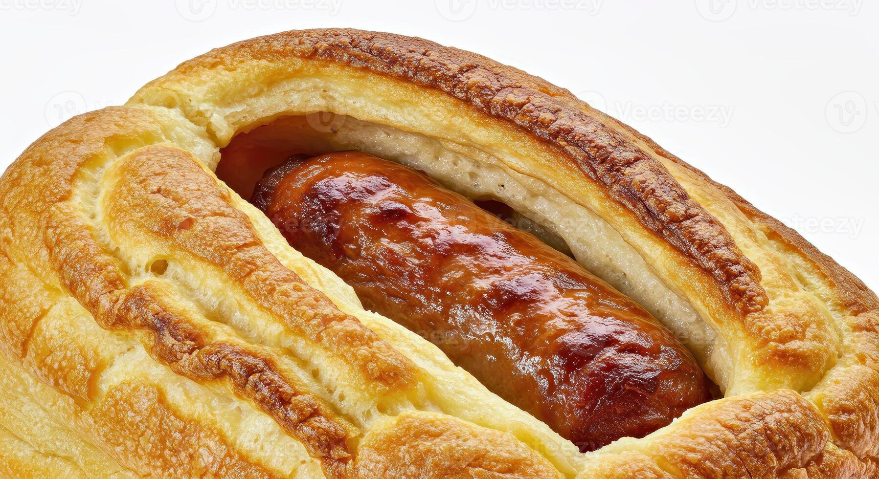 A hot dog in a pastry photo