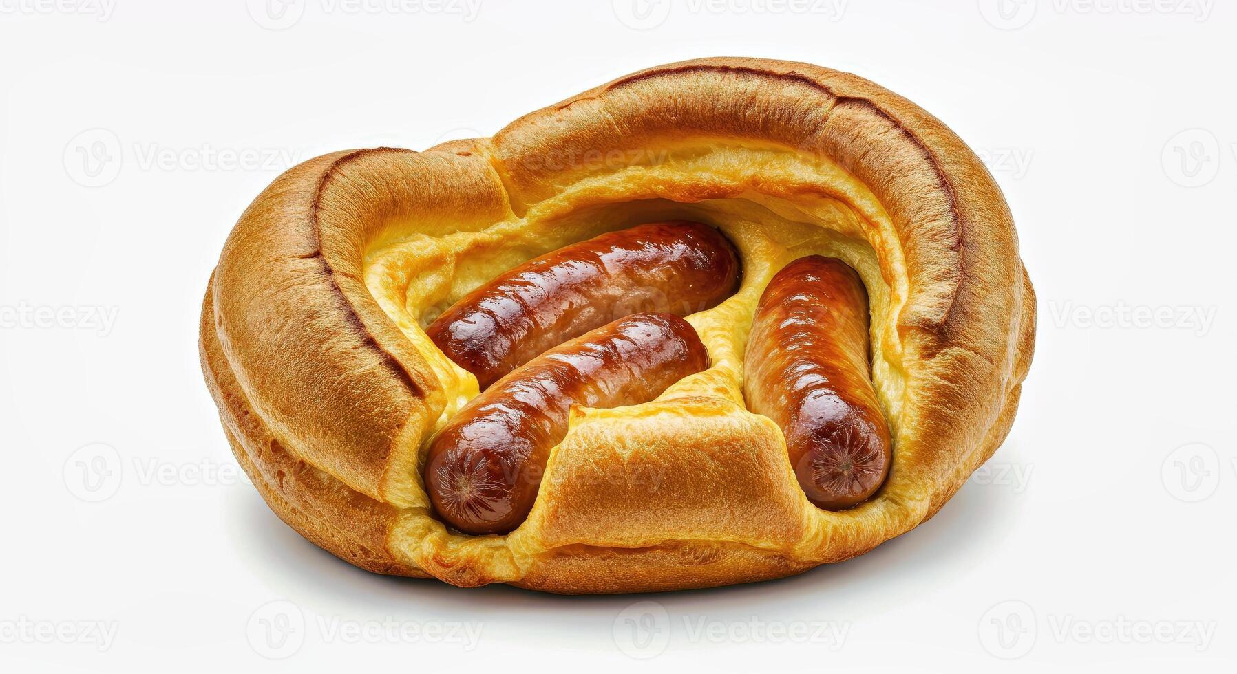 A hot dog in a bread roll photo