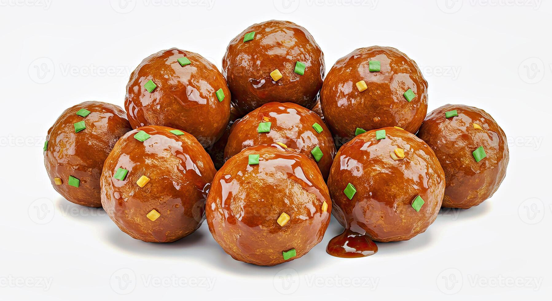 A pile of donuts with icing on them photo