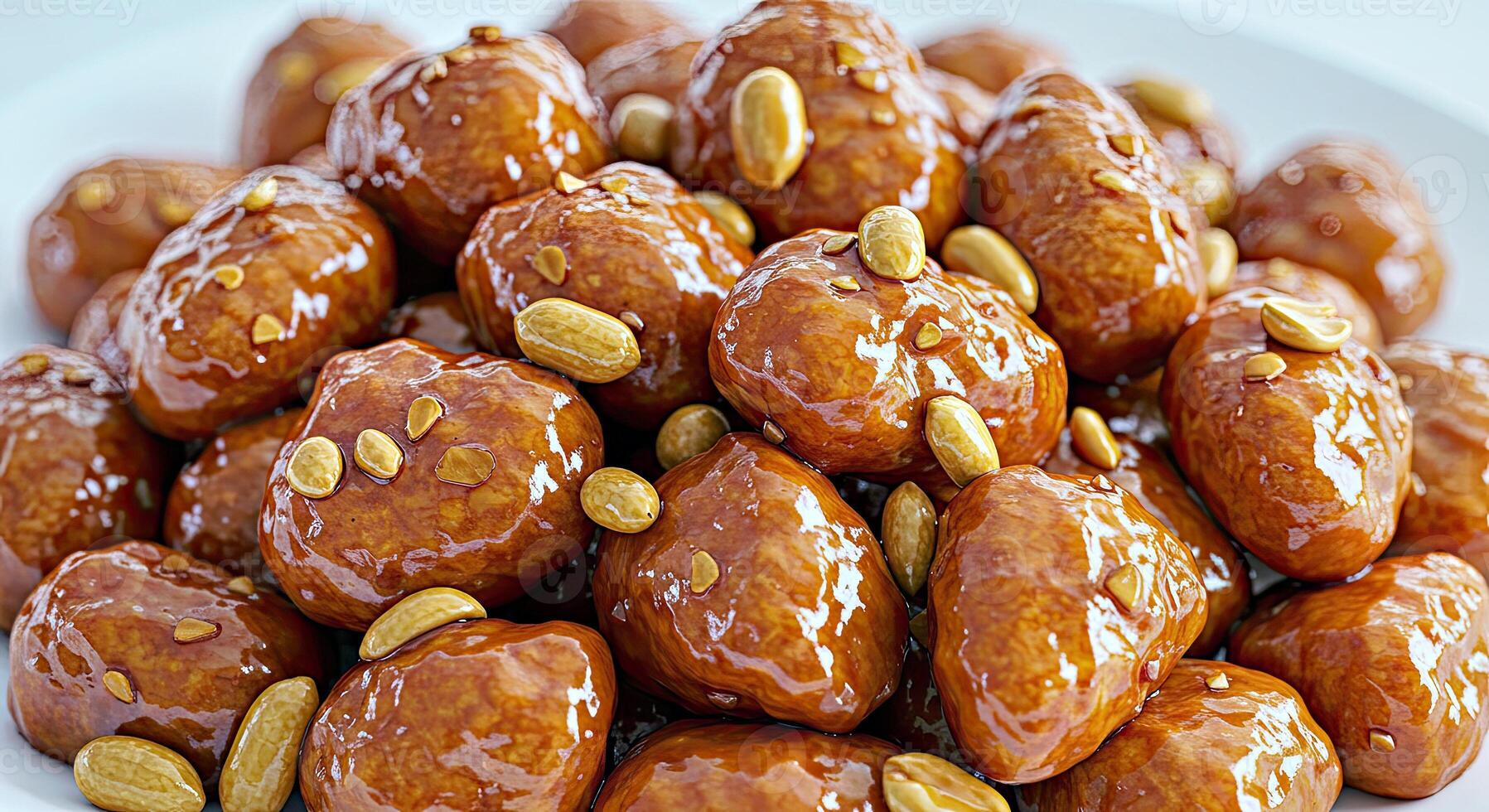 A plate of nuts and peanut butter photo