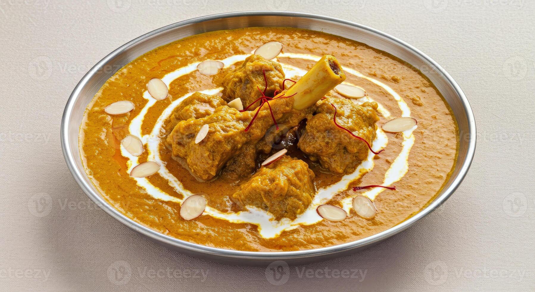 A bowl of curry with a spoon and a spoon photo