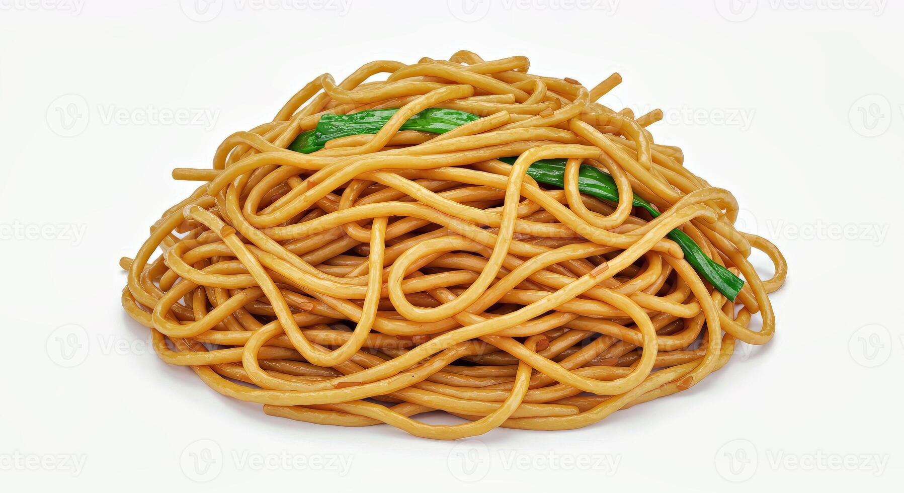 A pile of noodles on a white background photo