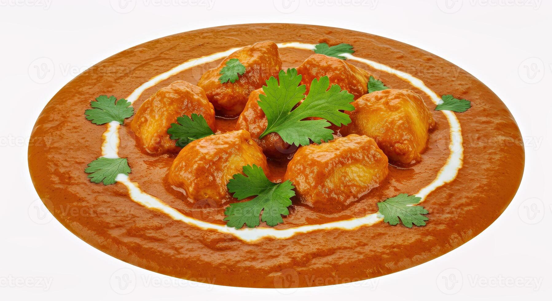 A plate of food with chicken and sauce photo