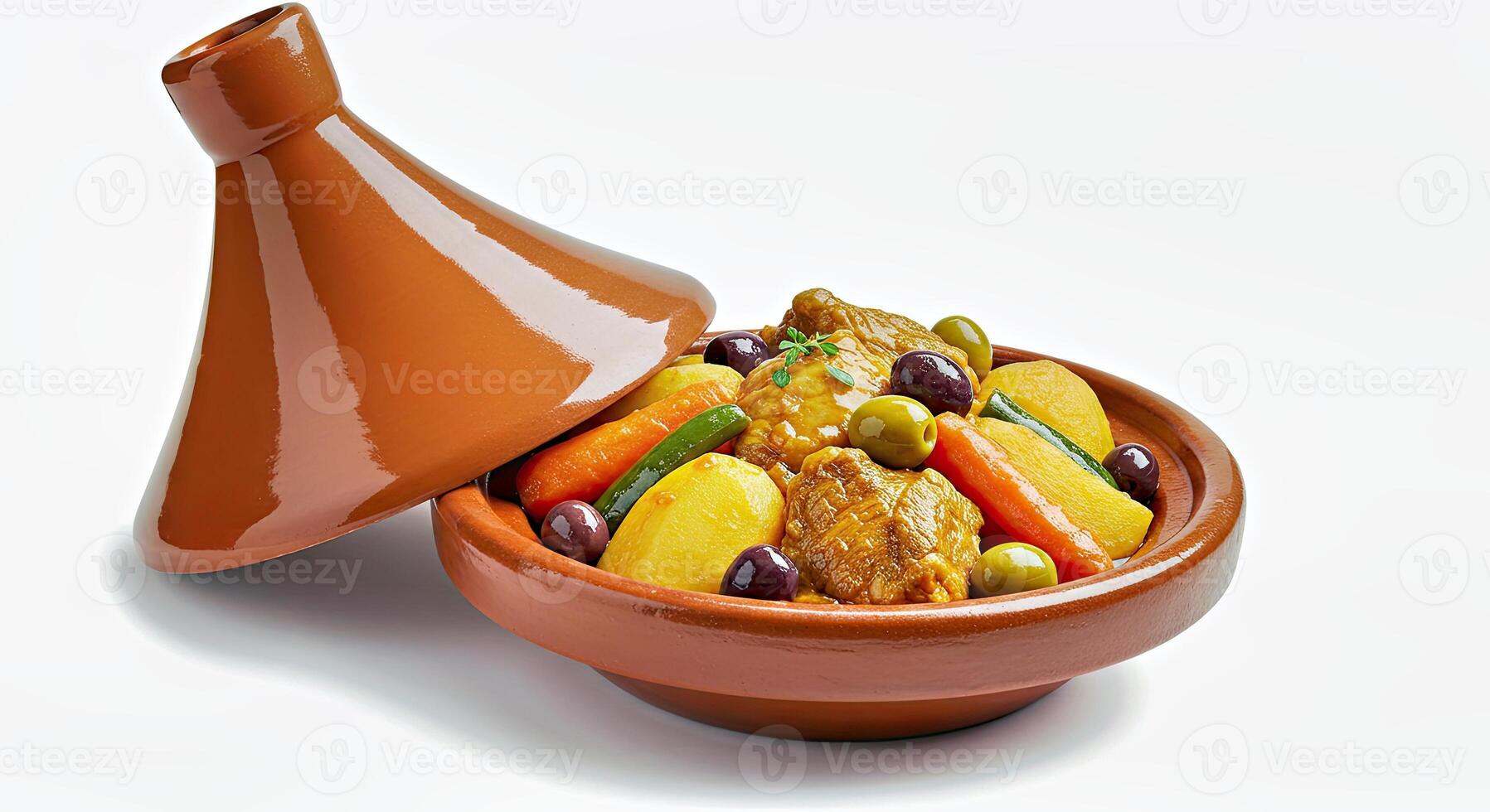 A brown bowl with food in it photo