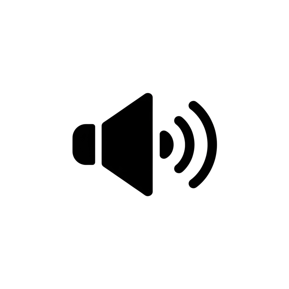 a minimalist black and white speaker icon png