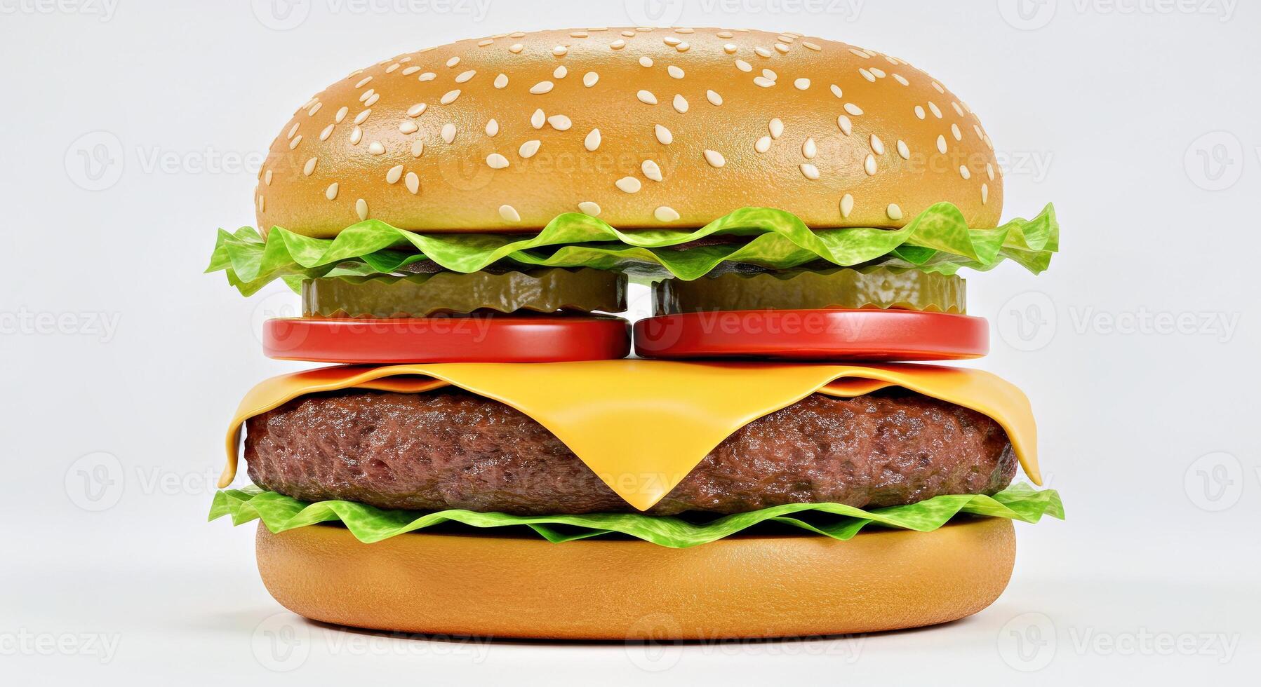 A hamburger with a face on it photo