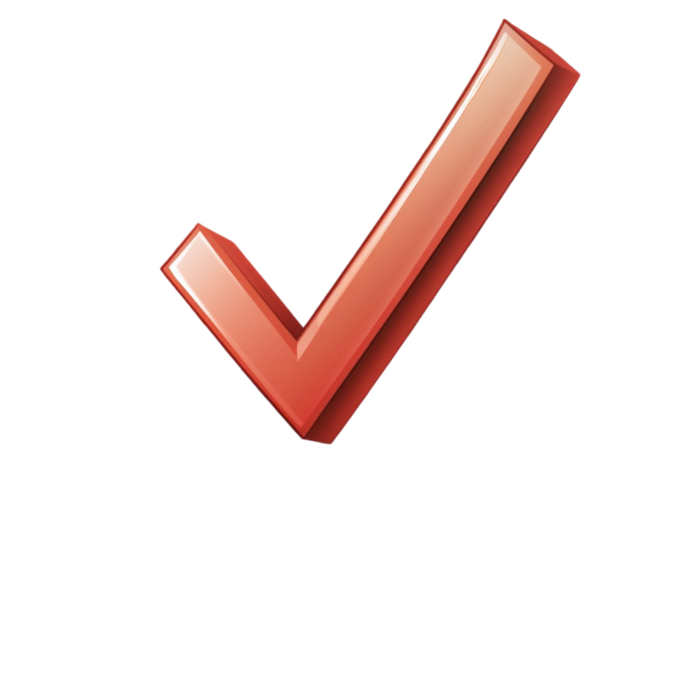 A bold tick checkmark. solid color png