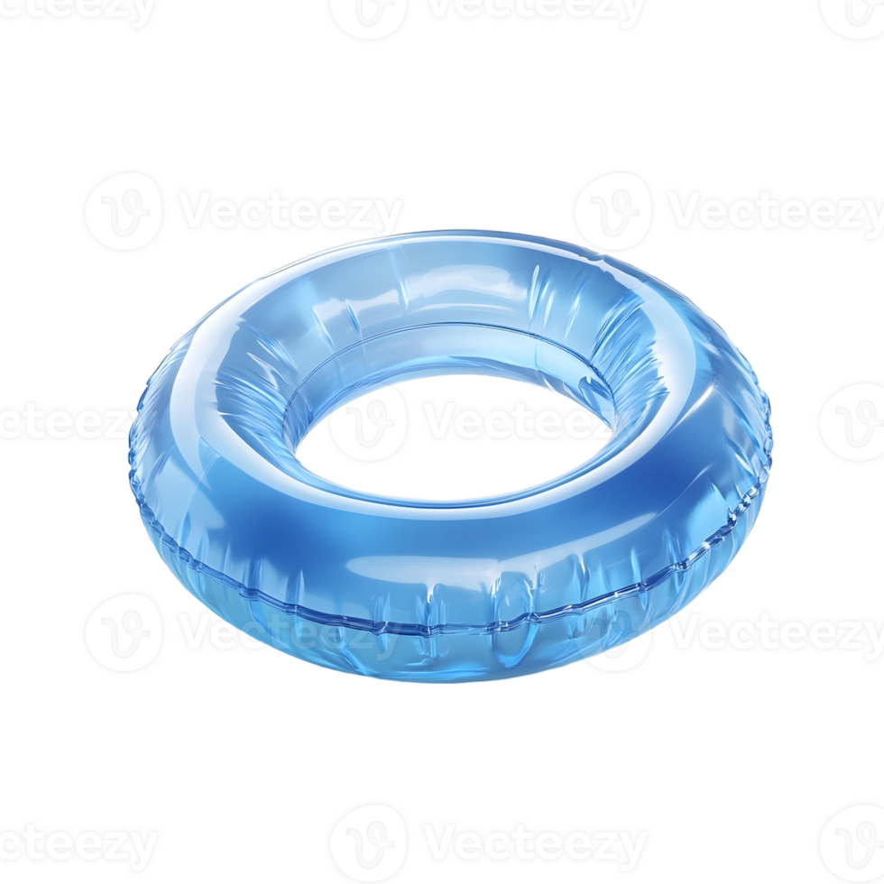 Transparent Blue Inflatable Swim Ring for Pool or Ocean Fun Summer Water Toy png