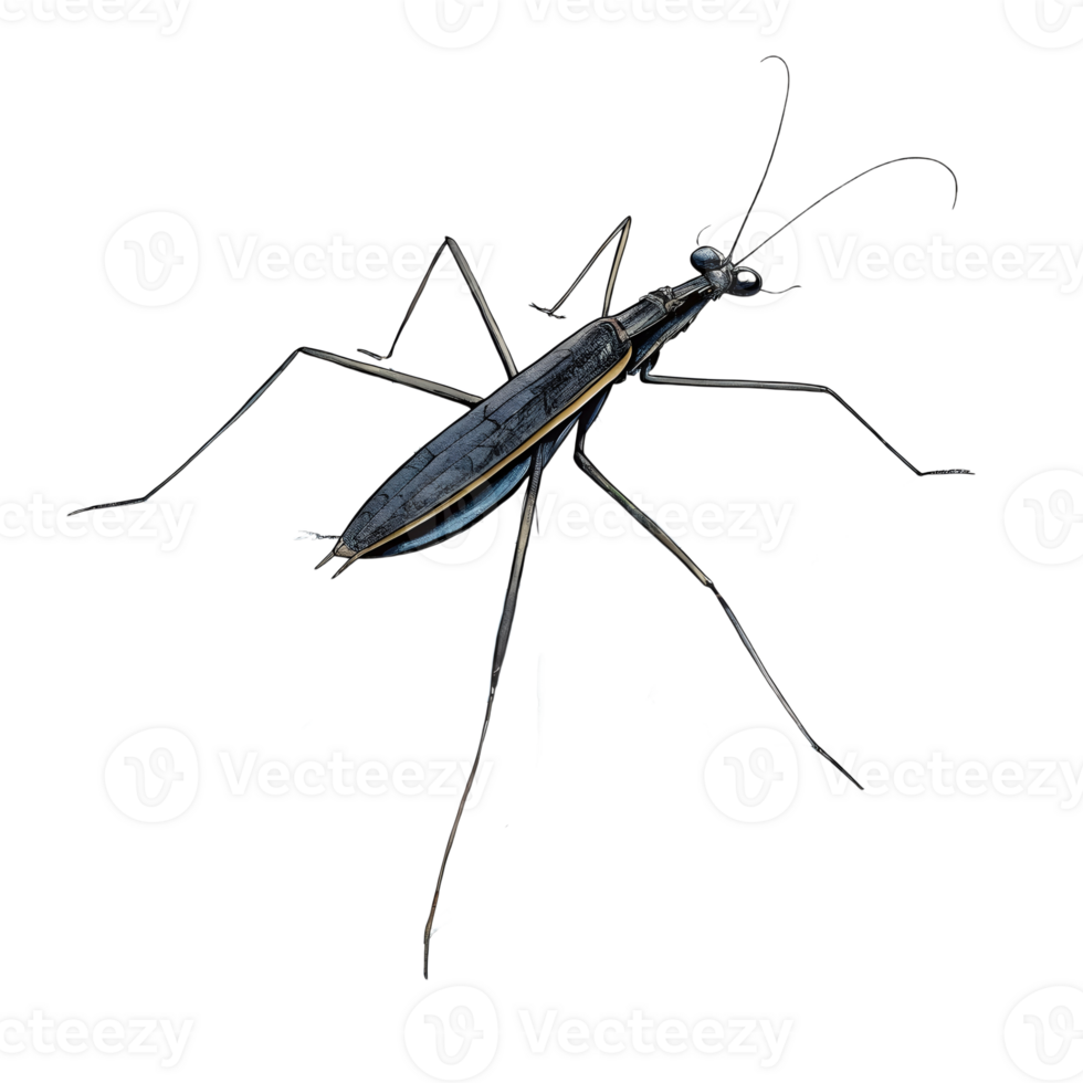 Detailed Illustration of a Water Strider Insect on transparent background png