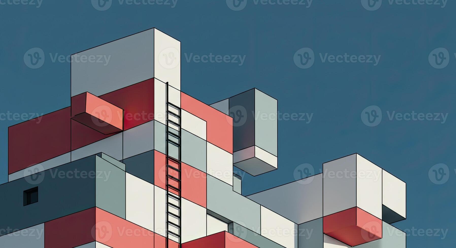 A building with a ladder on top of it photo