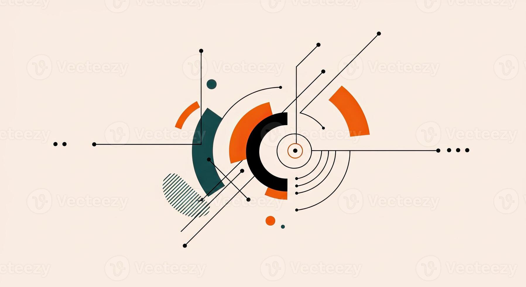 Abstract geometric design with circles and lines photo