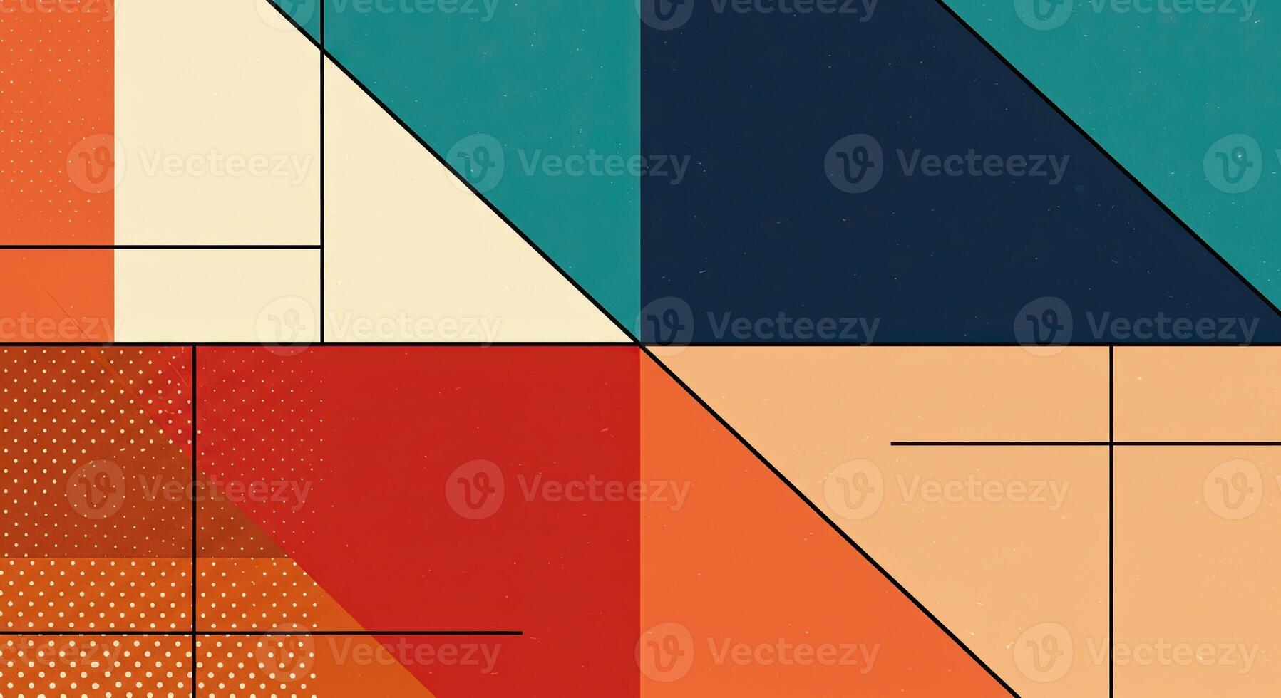 A colorful abstract painting with geometric shapes photo