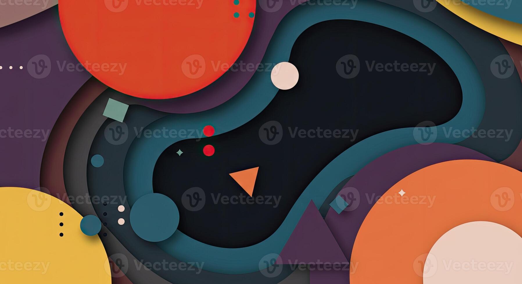 A colorful abstract background with circles and shapes photo