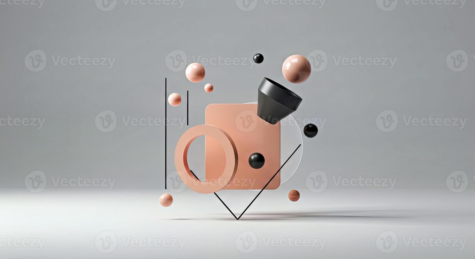 A pink and black object with a black and white design photo