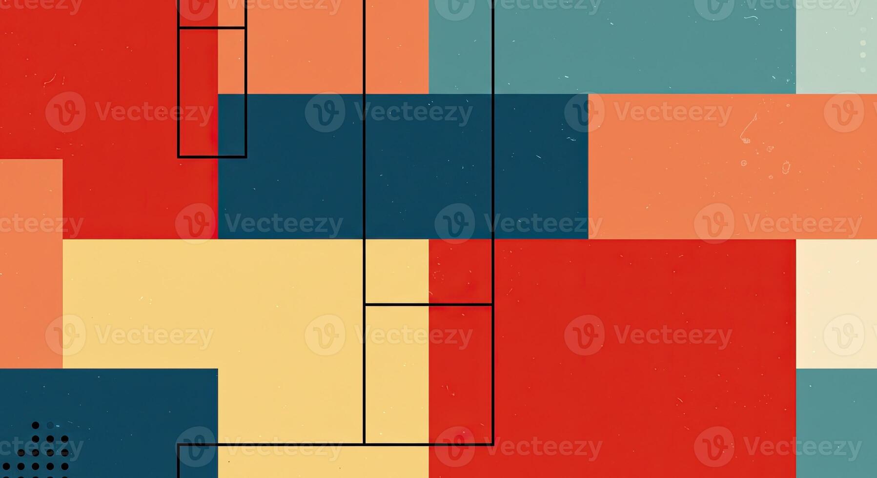 A colorful abstract design with squares and lines photo
