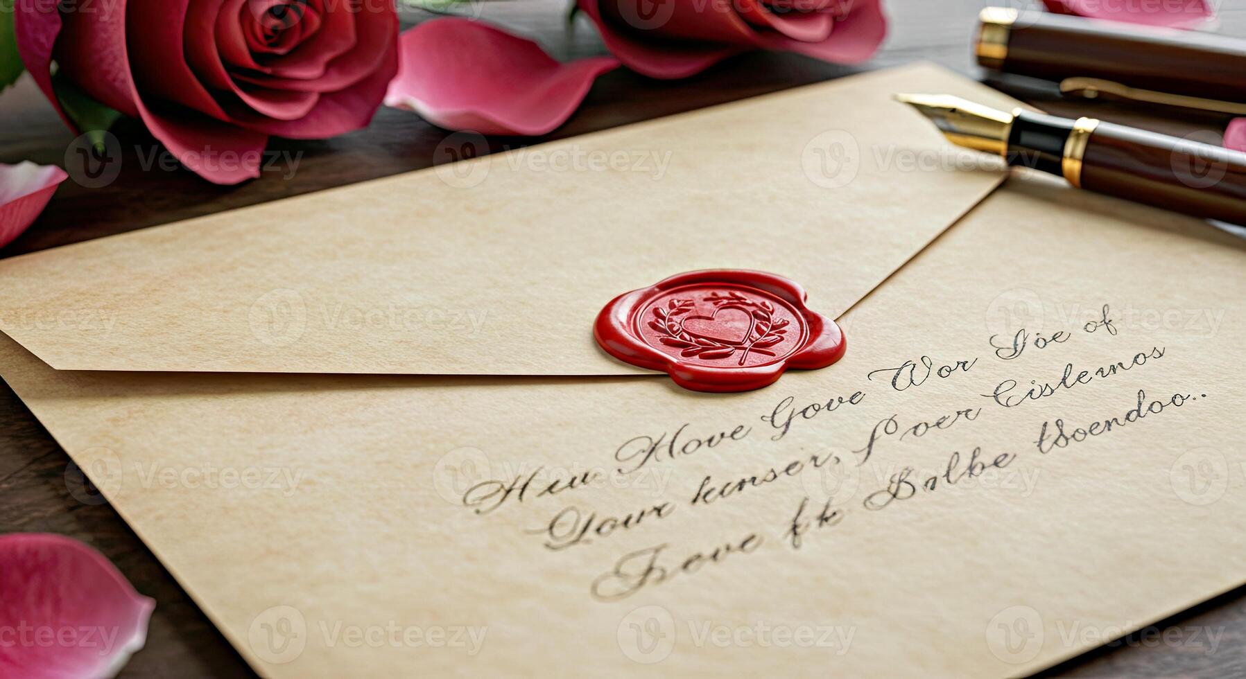 Wax seal on an envelope photo