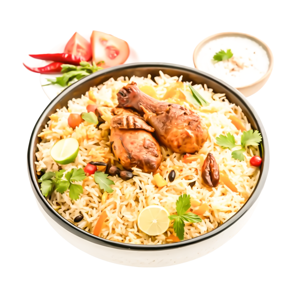 Delicious Chicken Biryani Rice Dish, Indian Cuisine Food Photography png