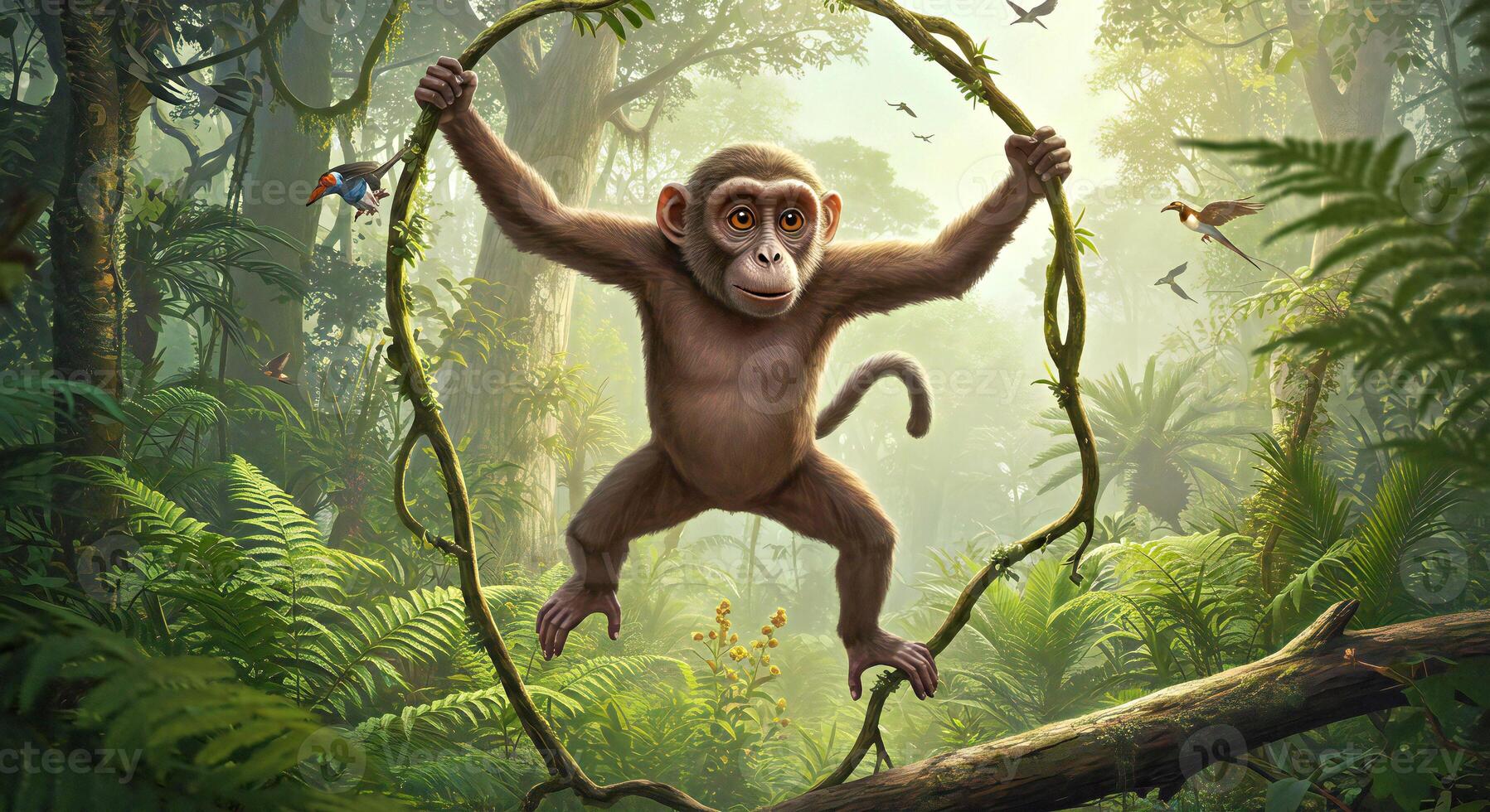 Monkey in the jungle photo