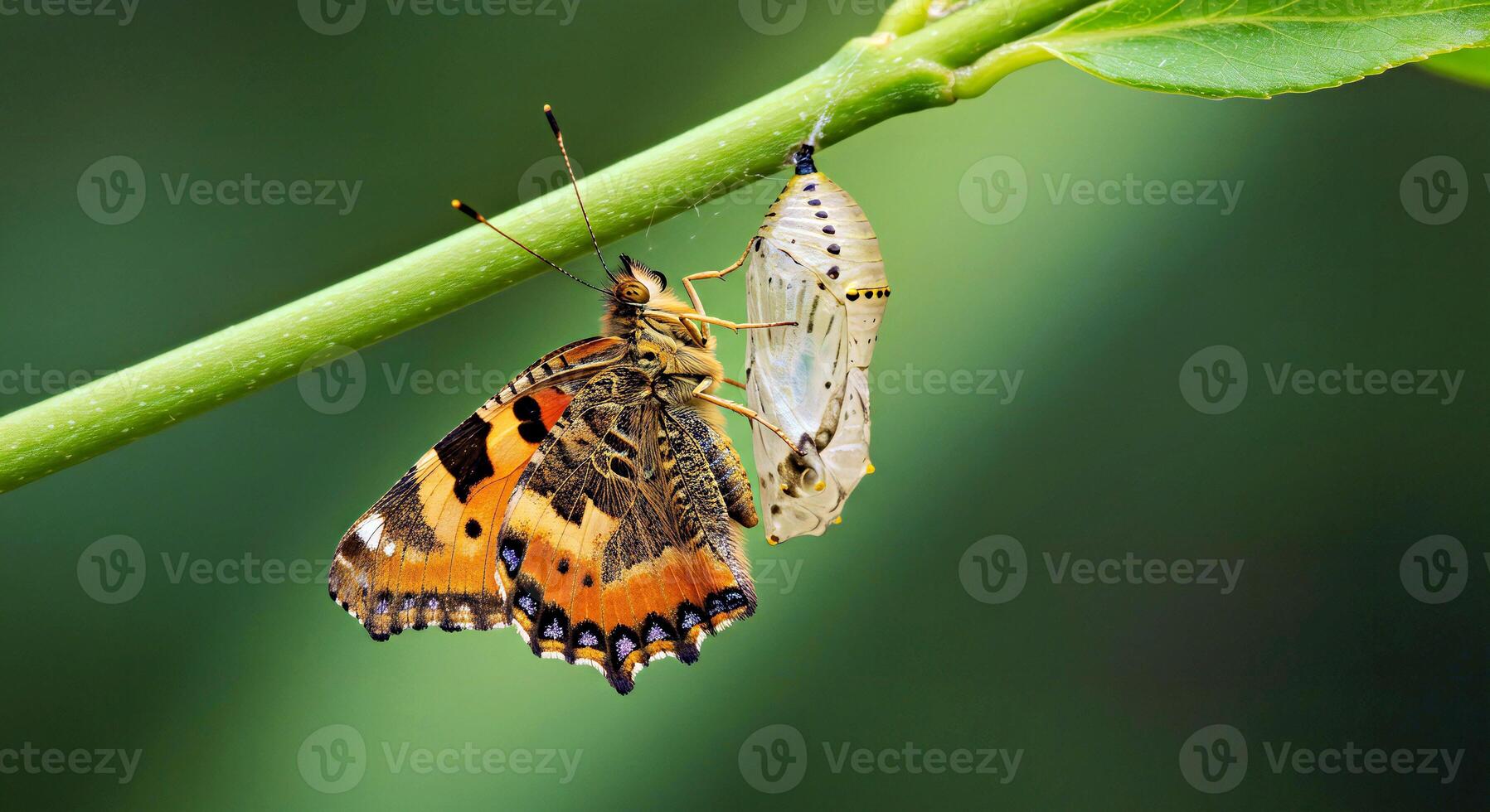 A butterfly is on a branch photo