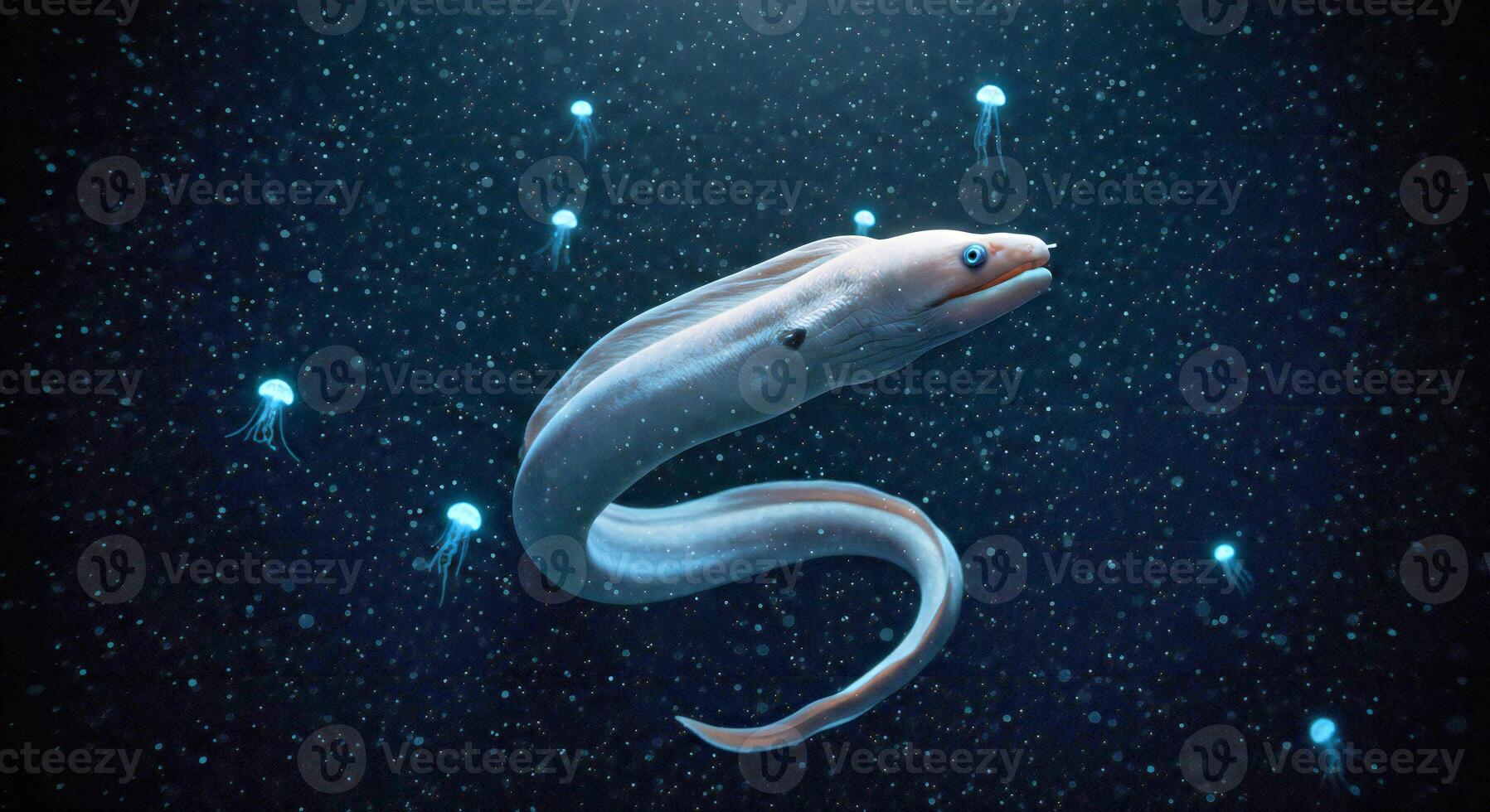An image of an eel swimming in the water photo