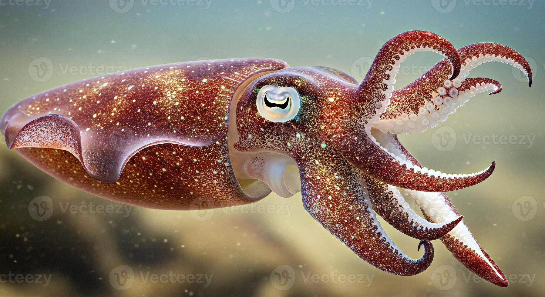 A large squid with a long tail and a long body photo