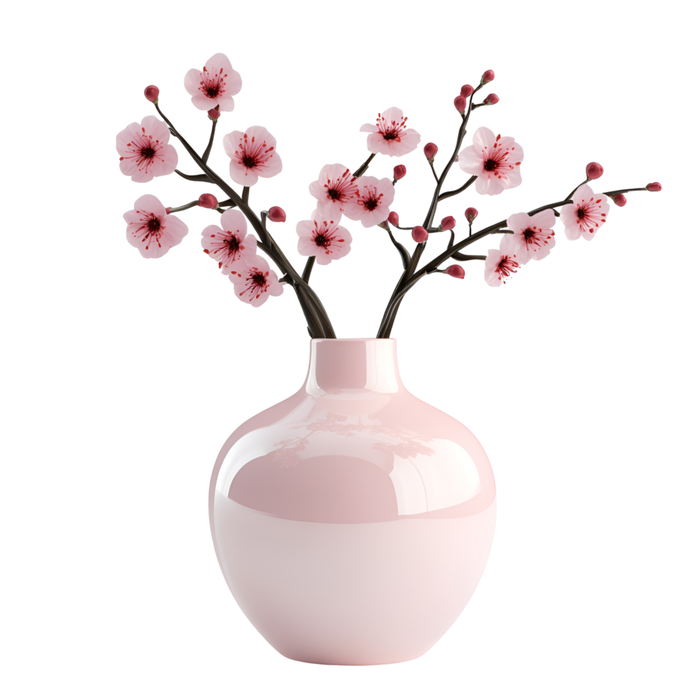 Charming Pink Floral Bouquet in a Stylish Vase with Soft and Delicate Petals png
