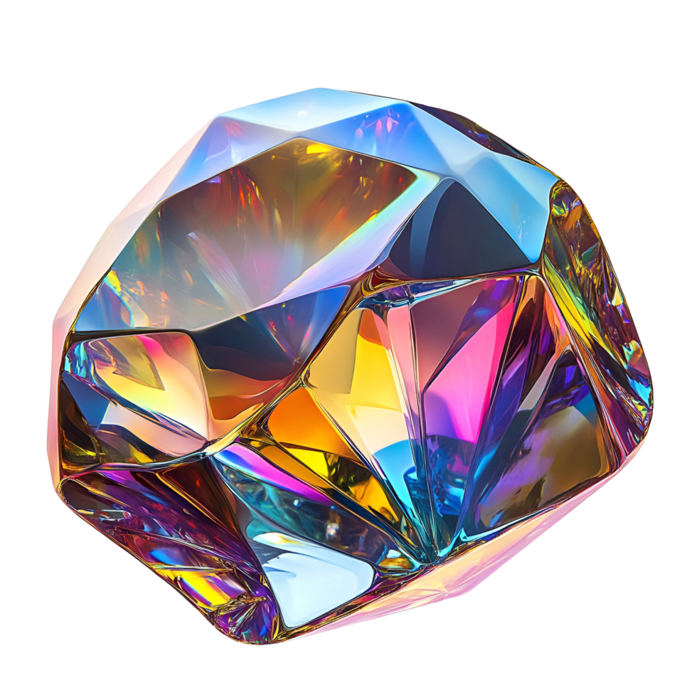 Radiant and Colorful Crystal with Sparkling Facets Showcasing the Beauty of Precious Stones png