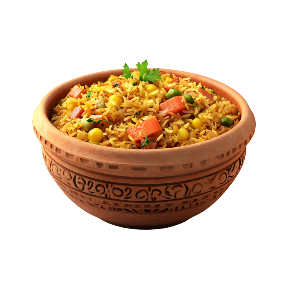 Tasty Fried Rice Infused with Peas and Spices Ideal for an Authentic Asian png