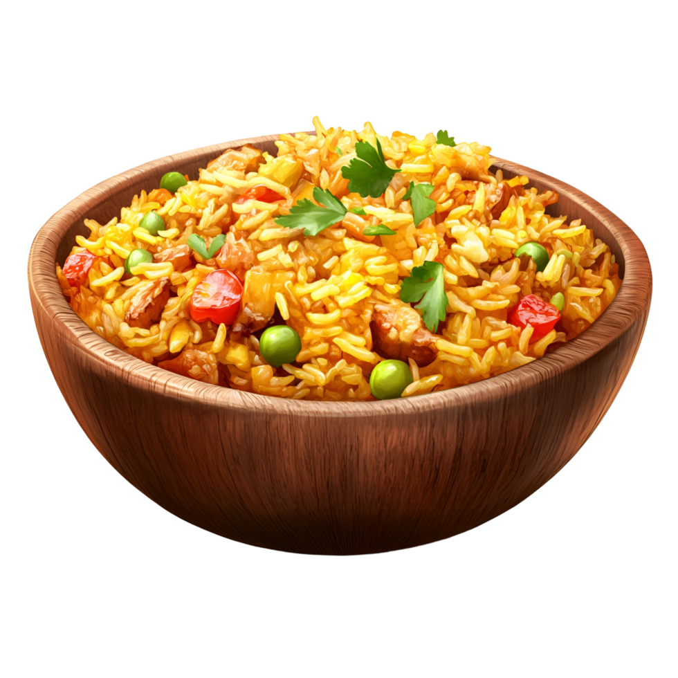 Delicious and Aromatic Fried Rice with Fresh Green Peas Perfect png