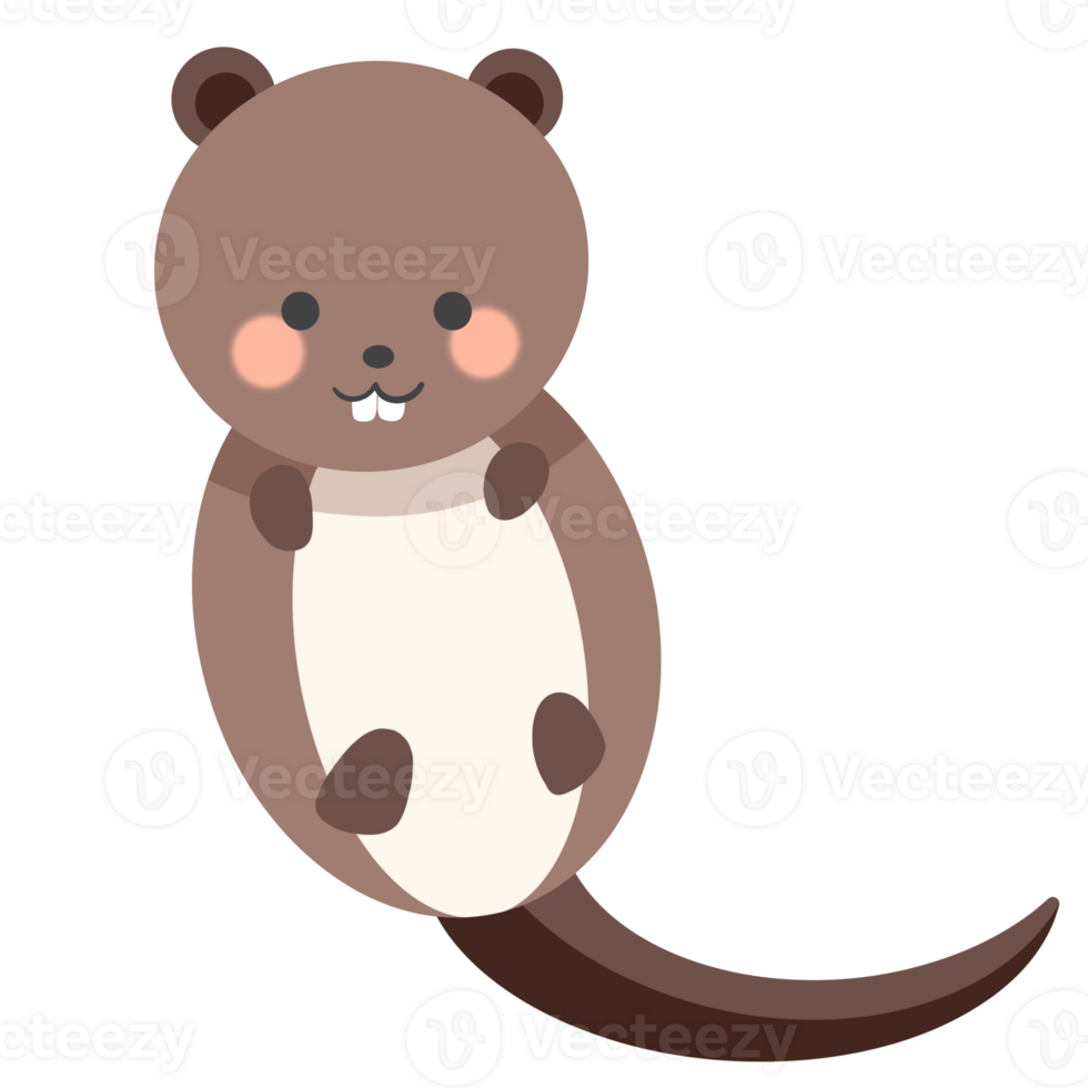 Cute animal, otter, on transparent background png