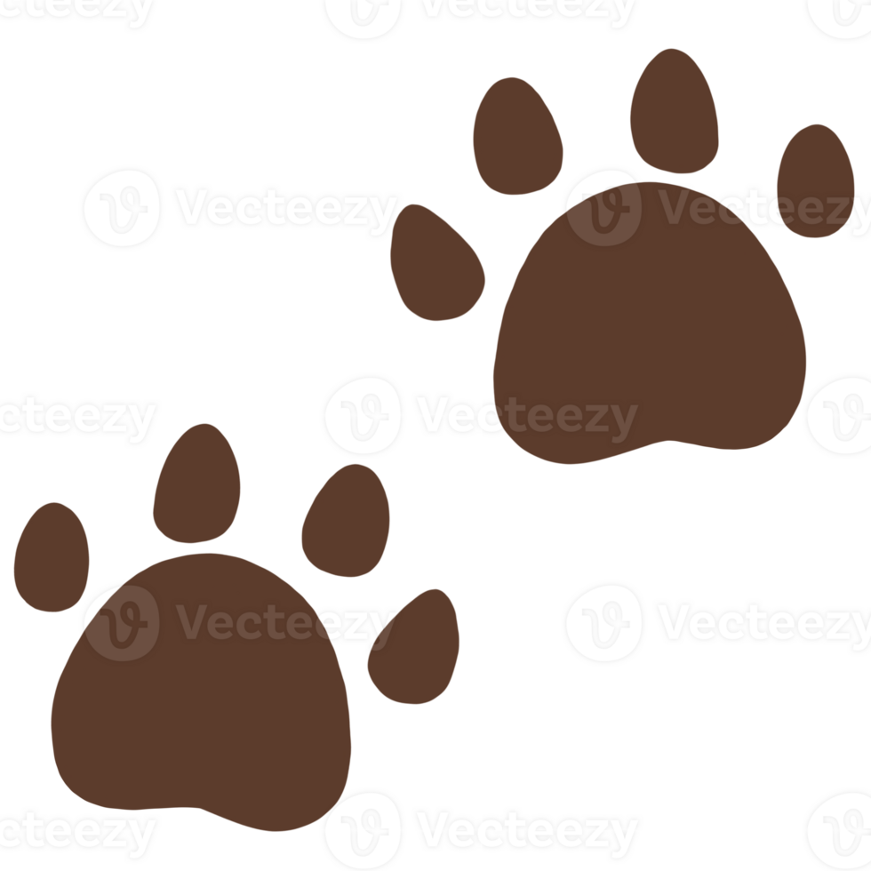 two brown paw prints on a transparent background png