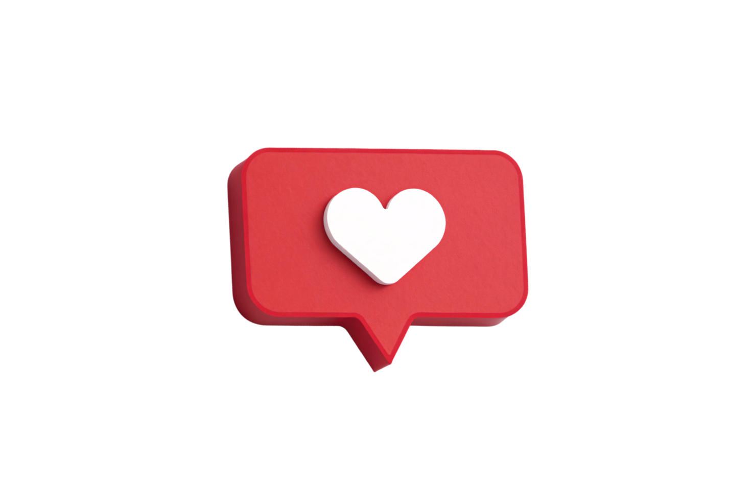 A minimalistic red square with rounded edges, showcasing a white heart in its center for a clean, modern design png