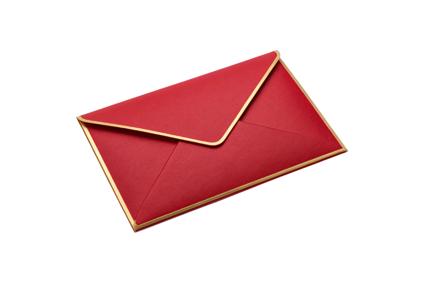 A sleek red envelope outlined with golden accents, blending simplicity with elegance, ideal for festive or romantic correspondence png