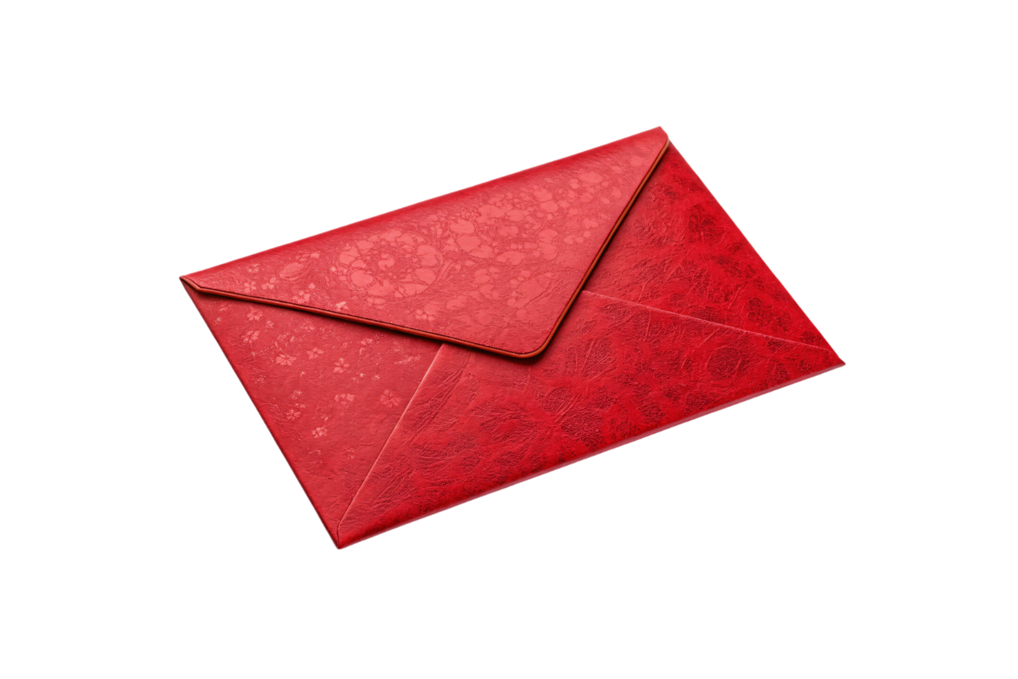 A textured red envelope with intricate floral patterns, exuding luxury and grace, suitable for formal or celebratory messages png