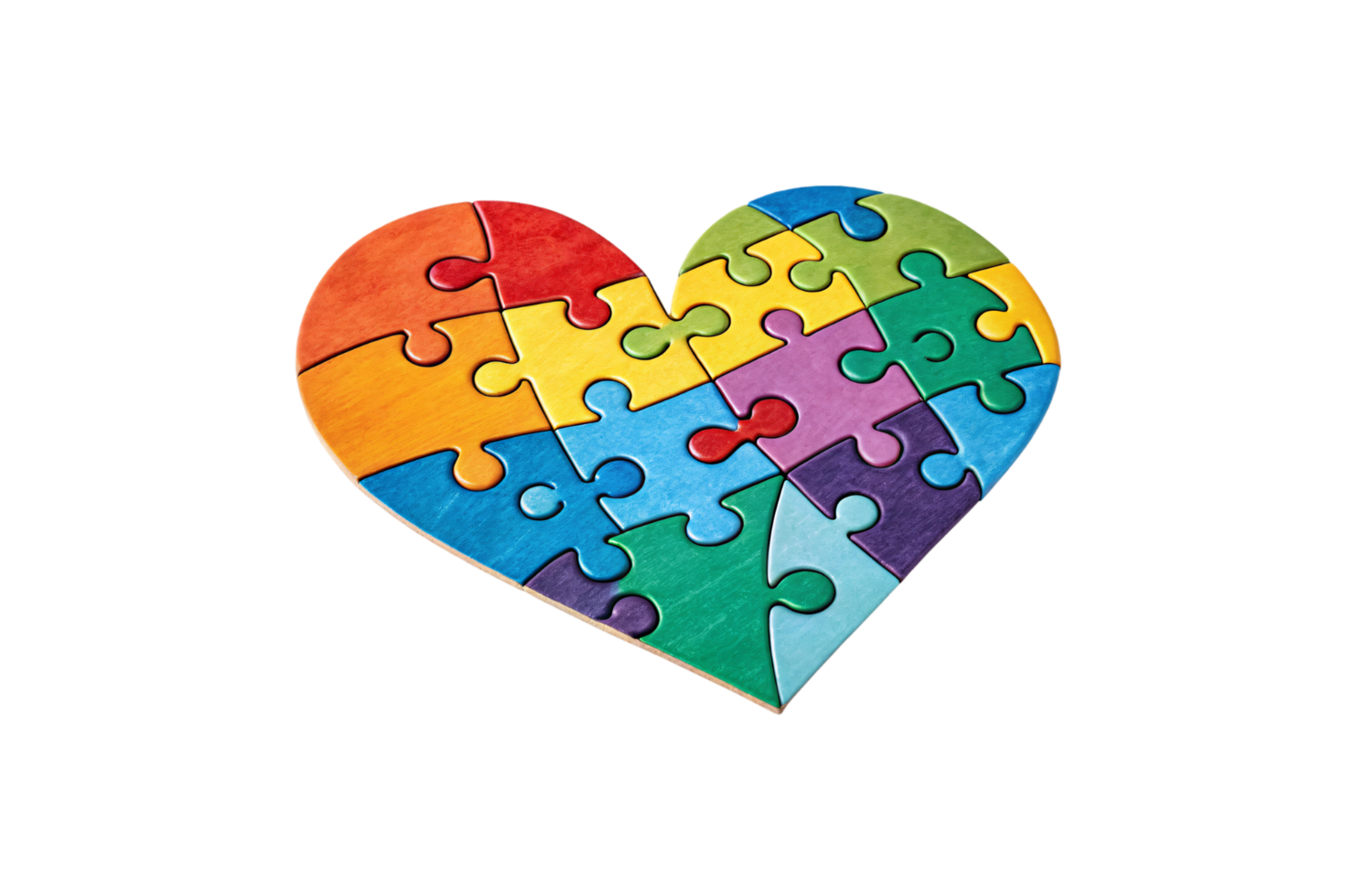 Multicolored puzzle pieces with overlapping textures, symbolizing complexity, interconnection, and creative unity png