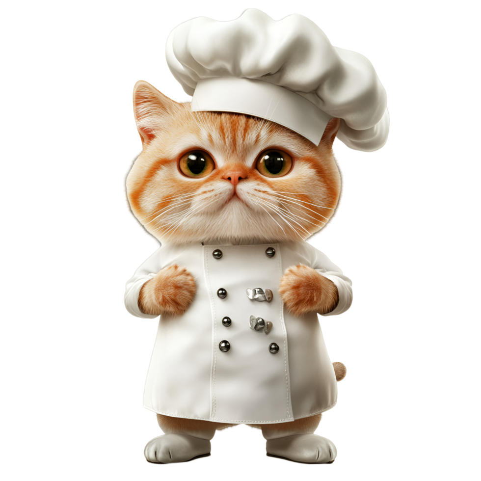Funny Cat With Chef Hat Transparent Background png