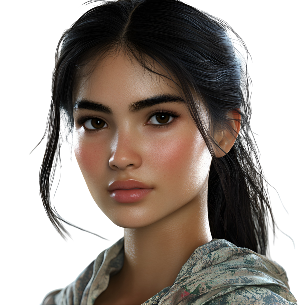 Realistic Face Portrait Transparent Background png