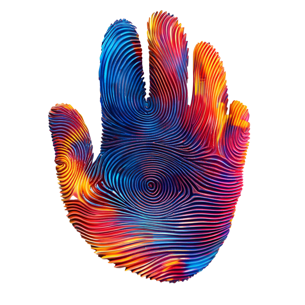 Unique Colorful Fingerprint Transparent Background png