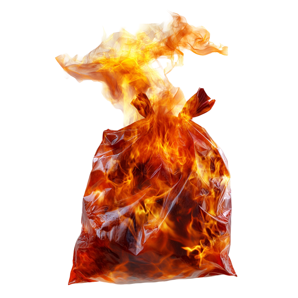 Trash Bag On Fire Transparent Background png
