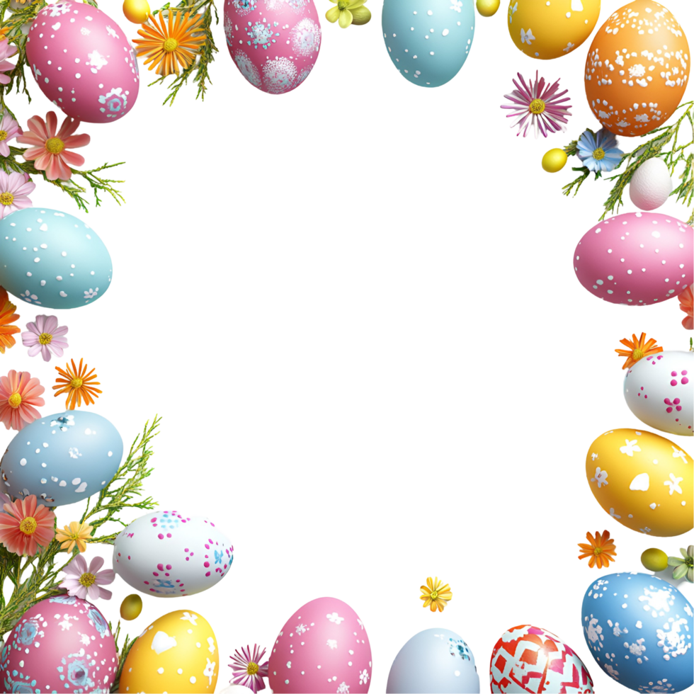 Pastel Easter Eggs In A Circle Transparent Background png