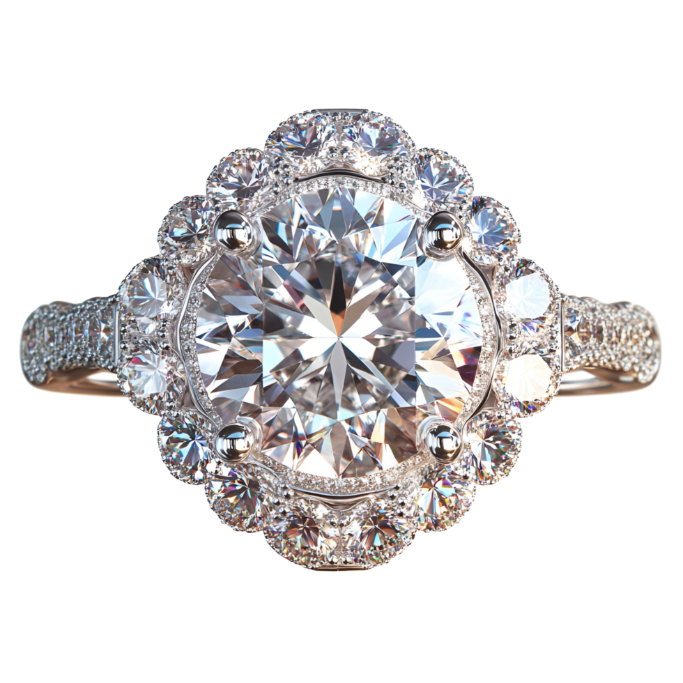 Sparkling Solitaire Ring Transparent Background png