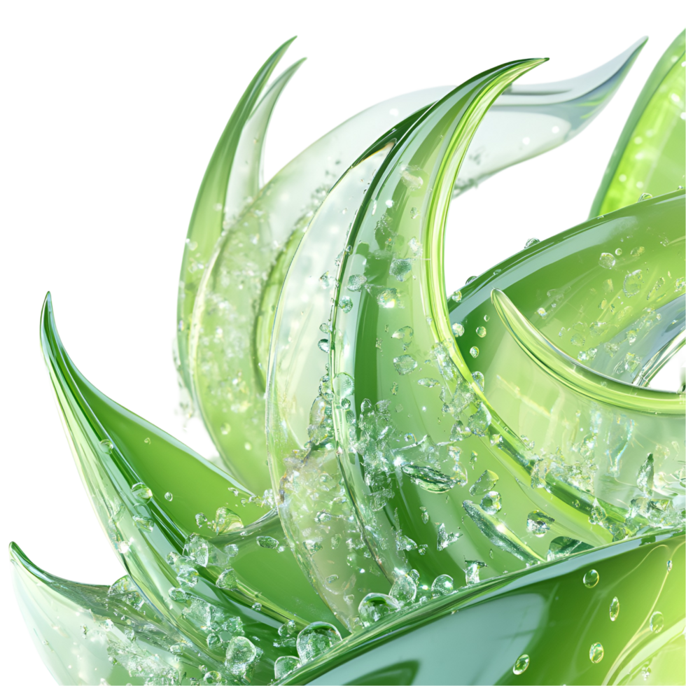 Organic Aloe Vera Leaves Transparent Background png