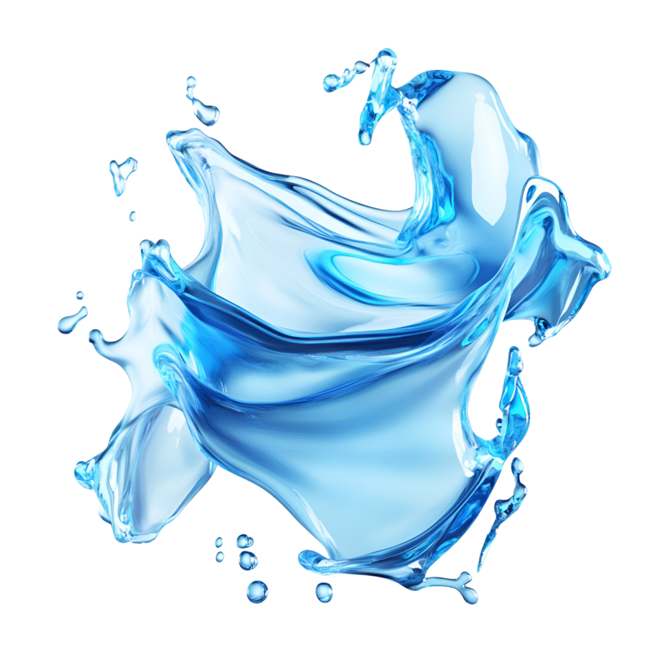 Fluid Blue Abstract Motion Transparent Background png