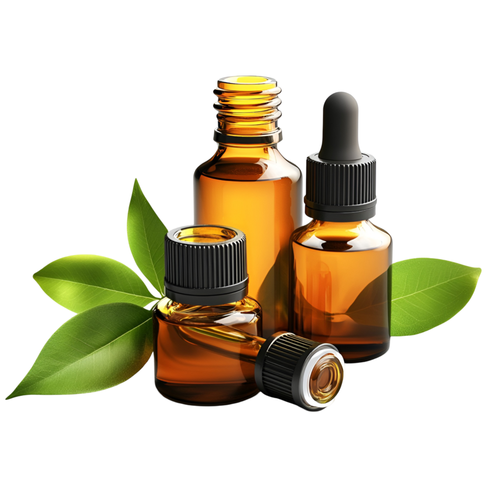 Natural Essential Oils Trio Transparent Background png