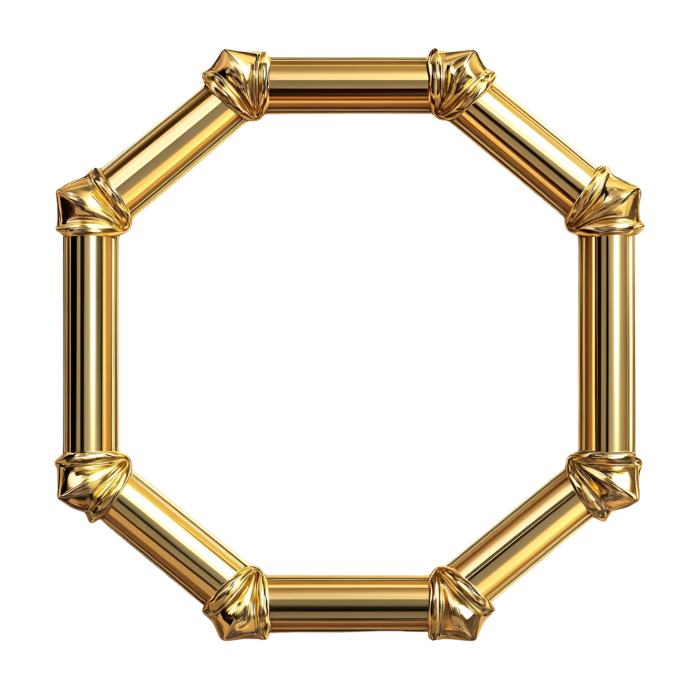 Decorative Golden Knot Frame Transparent Background png