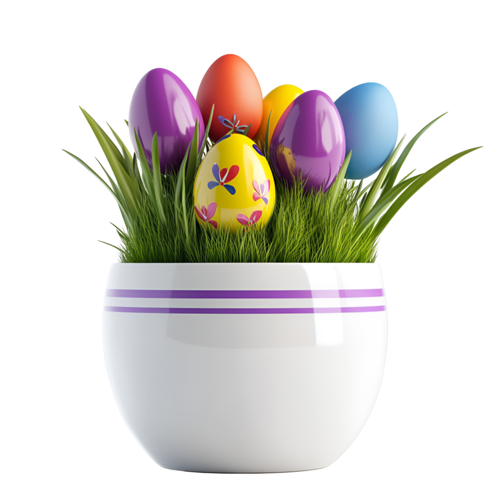 Festive Easter Blooms In Pot Transparent Background png