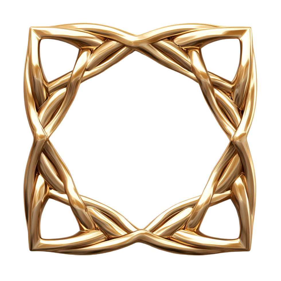 Golden Frame With Knot Pattern Transparent Background png