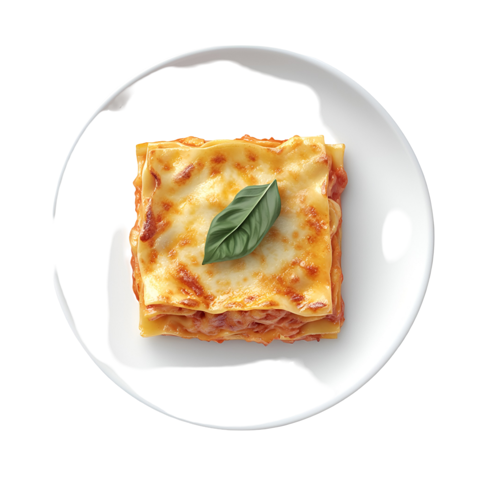 Delicious Lasagna With Basil Transparent Background png