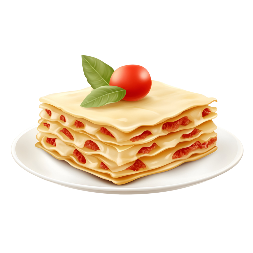 Classic Italian Lasagna Transparent Background png