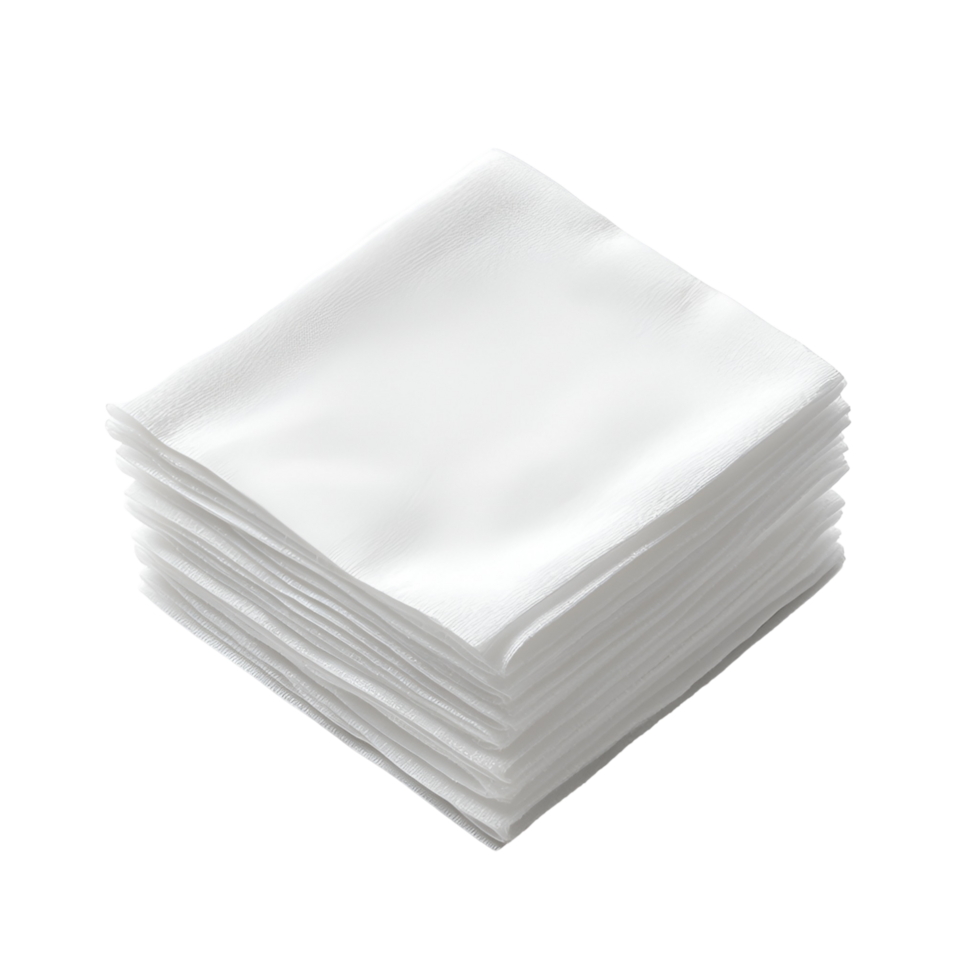 Classic White Cotton Napkin Transparent Background png